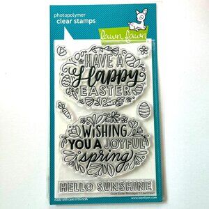 Lawn Fawn Giant Easter Messages Photopolymer Stamp Spring Egg Sunshine Sentiment